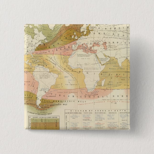 Bóton Quadrado 5.08cm Vida marinha (Frente)