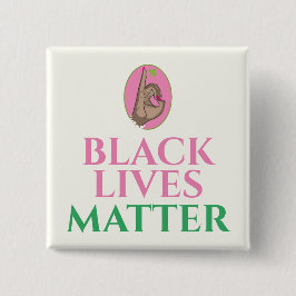 Bóton Quadrado 5.08cm Vidas Negras são importantes rosa e verde