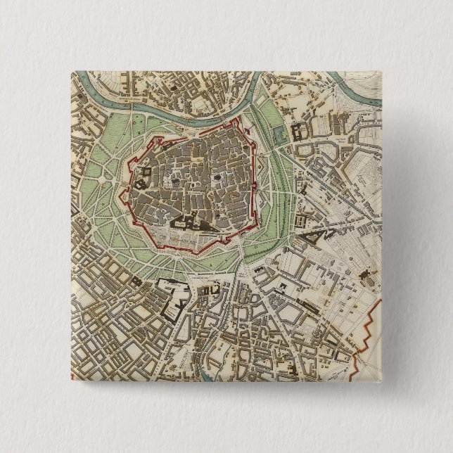 Bóton Quadrado 5.08cm Viena Wien (Frente)