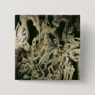 Bóton Quadrado 5.08cm Viga com Shiva Nataraja, dinastia de Kakatiya