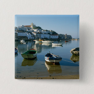 Bóton Quadrado 5.08cm Vila de Pesca de Ferragudo, Algarve, Portugal