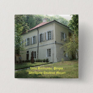Bóton Quadrado 5.08cm Villa Bertramka-Mozart-Praga