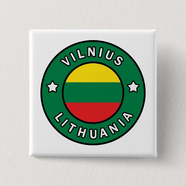 Bóton Quadrado 5.08cm Vilnius Lituânia (Frente)