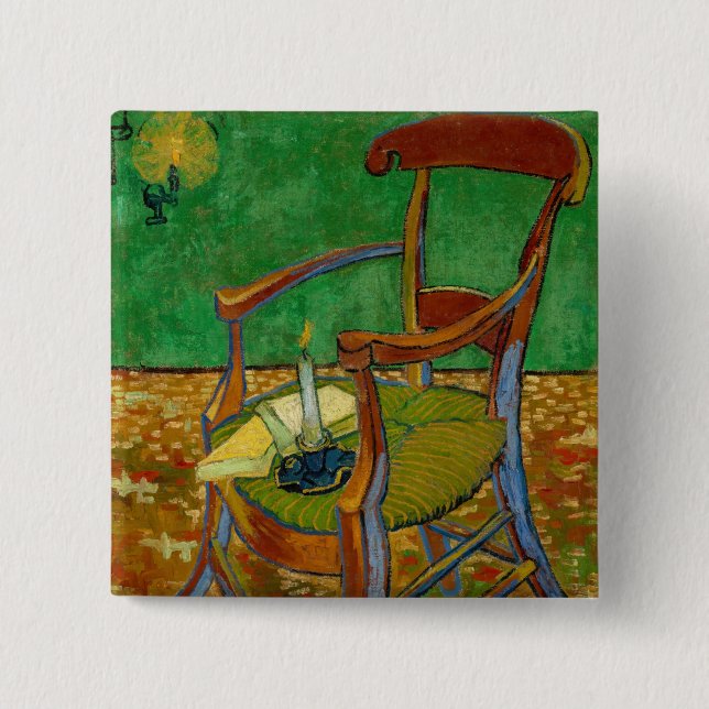 Bóton Quadrado 5.08cm Vincent van Gogh - A cadeira de rodas de Paul Gaug (Frente)