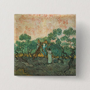 Bóton Quadrado 5.08cm Vincent van Gogh as máquinas desbastadoras