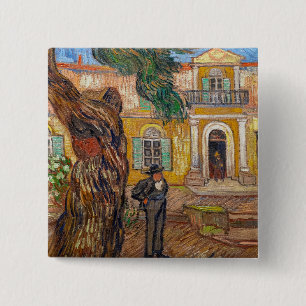 Bóton Quadrado 5.08cm Vincent Van Gogh - Asilo de Saint-Paul em Saint-Re