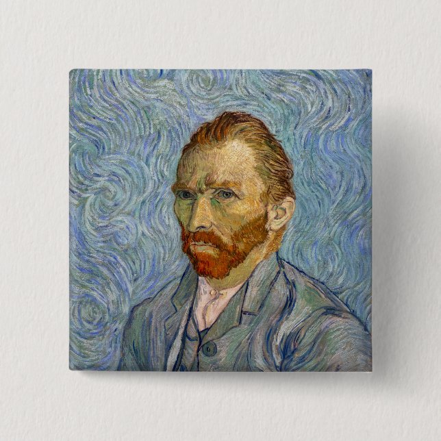 Bóton Quadrado 5.08cm Vincent Van Gogh - Autorretrato (Frente)
