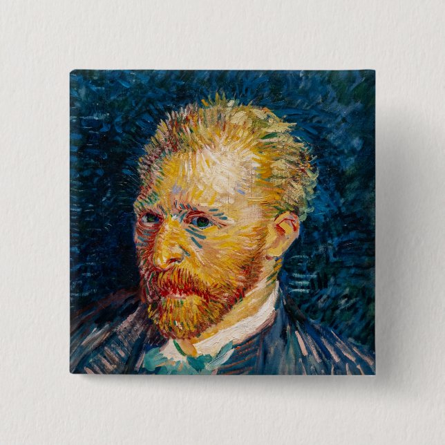 Bóton Quadrado 5.08cm Vincent Van Gogh - Autorretrato (Frente)