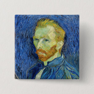 Bóton Quadrado 5.08cm Vincent van Gogh - Autorretrato com Paleta