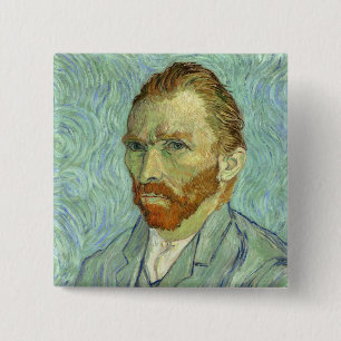 Bóton Quadrado 5.08cm Vincent Van Gogh autorretrato de pintura de arte f