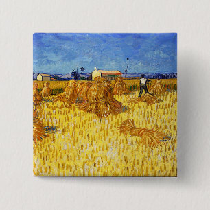 Bóton Quadrado 5.08cm Vincent van Gogh - Colheita na Provença