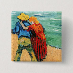 Bóton Quadrado 5.08cm Vincent van Gogh - Dois Amantes