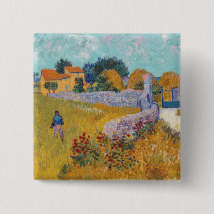 Bóton Quadrado 5.08cm Vincent van Gogh - Farmhouse in Provence