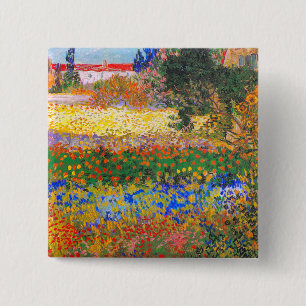 Bóton Quadrado 5.08cm Vincent Van Gogh Flor Garden