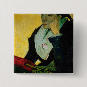 Bóton Quadrado 5.08cm Vincent van Gogh L'Arlesienne, detalhe, 1888