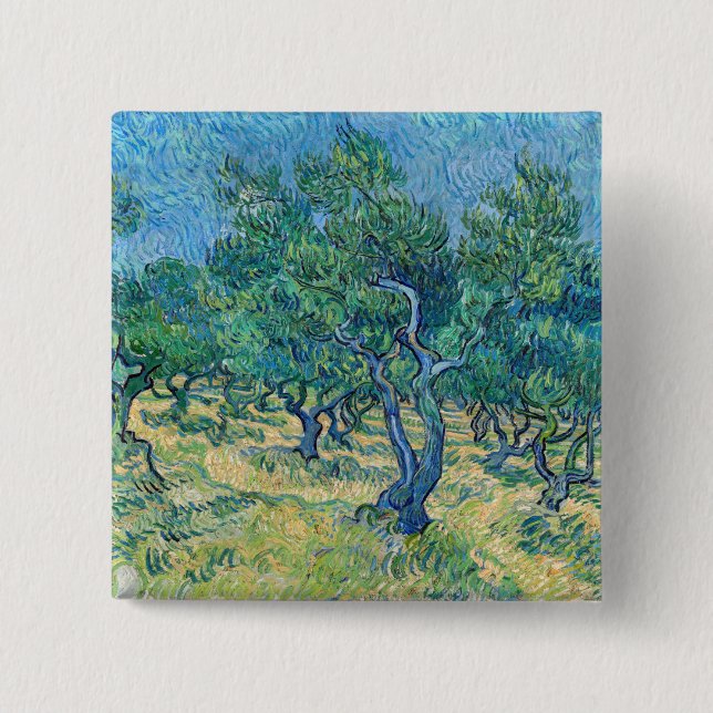 Bóton Quadrado 5.08cm Vincent van Gogh - Olive Grove (Frente)