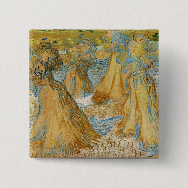 Bóton Quadrado 5.08cm Vincent van Gogh - Pastas de trigo (Frente)