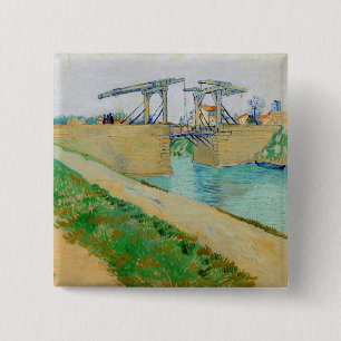 Bóton Quadrado 5.08cm Vincent van Gogh - Ponte Langlois em Arles #2