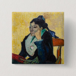 Bóton Quadrado 5.08cm Vincent Van Gogh - Retrato de Madame Ginoux