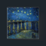 Bóton Quadrado 5.08cm Vincent van Gogh - Starry Night Over the Rhone<br><div class="desc">Starry Night Over the Rhone / Nuit etoilee sur le Rhone - Vincent van Gogh,  Oil on Canvas,  1888,  Arles</div>