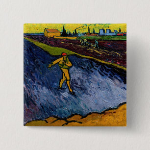 Bóton Quadrado 5.08cm Vincent van Gogh - The Sower: Fora de Arles