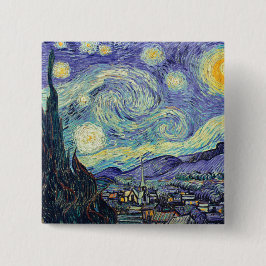 Bóton Quadrado 5.08cm Vincent Van Gogh The Starry Night