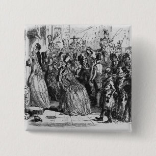 Bóton Quadrado 5.08cm Vinda em casa da igreja