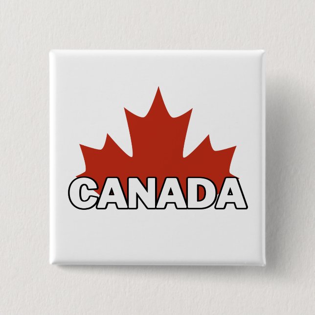 Bóton Quadrado 5.08cm vinheta quadrada canadense (Frente)