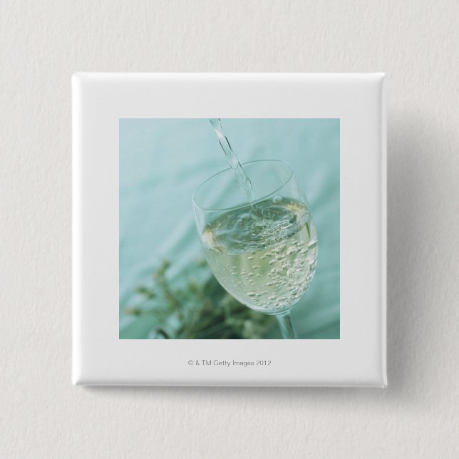 Bóton Quadrado 5.08cm Vinho branco (Frente)