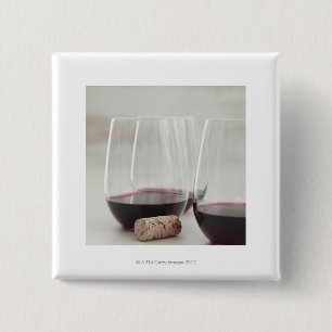 Bóton Quadrado 5.08cm Vinho tinto em vidros stemless