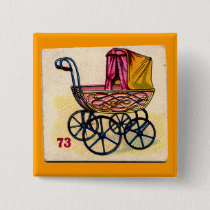 Bóton Quadrado 5.08cm Vintage Baby Buggy Game Card