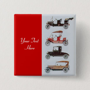 Bóton Quadrado 5.08cm VINTAGE CLASSIC CARROS de reparação automática