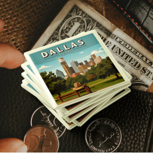 Bóton Quadrado 5.08cm Vintage Dallas Texas