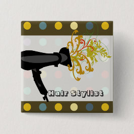 Bóton Quadrado 5.08cm Vintage do salão de beleza do cabeleireiro