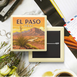 Bóton Quadrado 5.08cm Vintage El Paso Texas