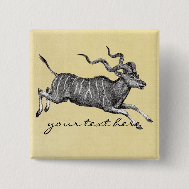 Bóton Quadrado 5.08cm Vintage Kudu (Frente)