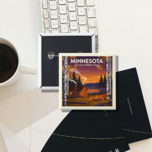 Bóton Quadrado 5.08cm Vintage Minnesota