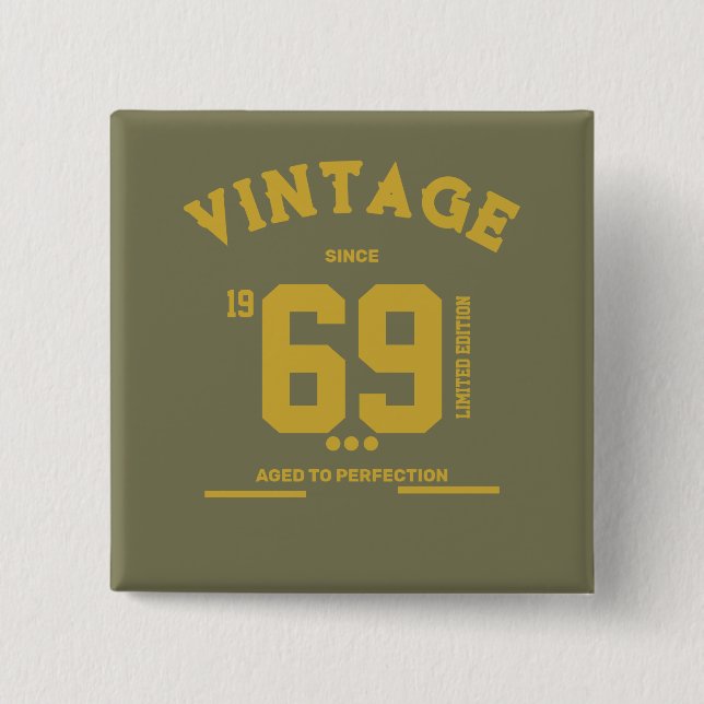 Bóton Quadrado 5.08cm Vintage Since Limited Edition (Frente)