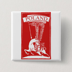 Bóton Quadrado 5.08cm Vintage Winged Hussar polonês