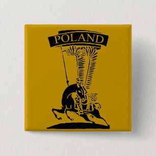 Bóton Quadrado 5.08cm Vintage Winged Hussar polonês