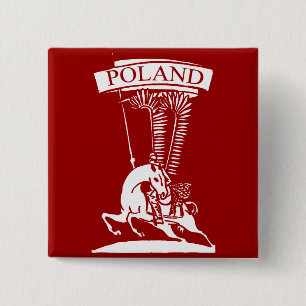 Bóton Quadrado 5.08cm Vintage Winged Hussar polonês