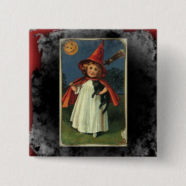 Bóton Quadrado 5.08cm Vintage Young Halloween Witée Eerie Background