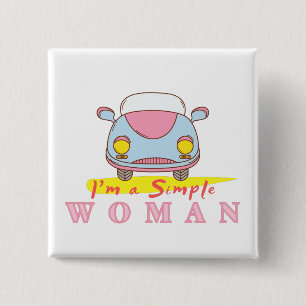BÓTON QUADRADO 5.08CM VINTAGEM - SOU UMA MULHER SIMPLES