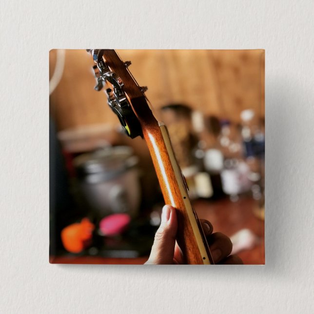 Bóton Quadrado 5.08cm Violão acústico bonito (Frente)