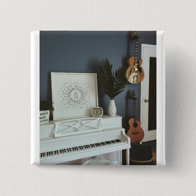 Bóton Quadrado 5.08cm Violão Bass Bonito (Frente)