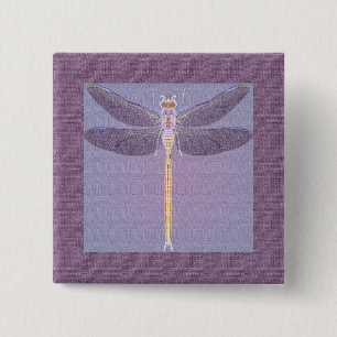 Bóton Quadrado 5.08cm Violet Dragonfly