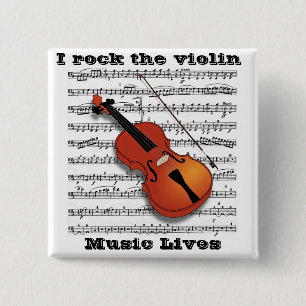 Bóton Quadrado 5.08cm Violin Lover_