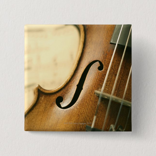 Bóton Quadrado 5.08cm Violino detalhado (Frente)