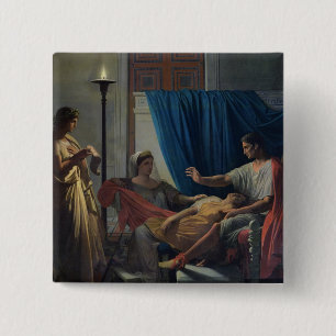 Bóton Quadrado 5.08cm Virgil que lê o Aeneid