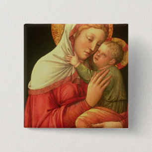 Bóton Quadrado 5.08cm Virgin e criança, c.1465 (óleo no painel)